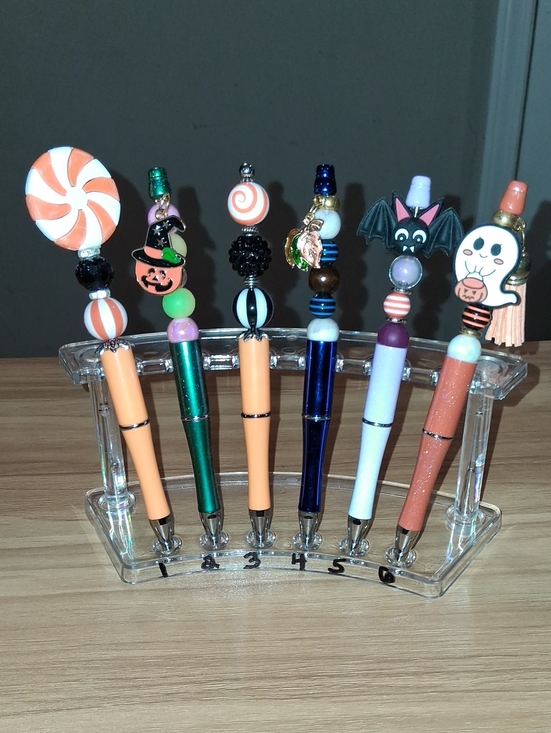 Other - Handcrafted Halloween Beaded Pen - Assorted Orange, Green, Blue, Red SOLD SEP.